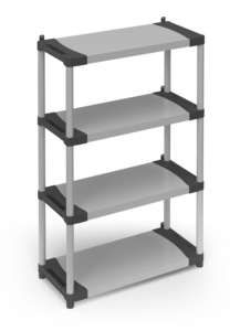 Scaffale in resina PVC a 4 ripiani, portata 80 Kg, 80x40x165 cm - Product Image 1