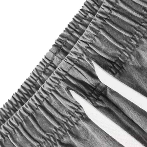 Ensemble T-shirt et short unisexe délavé à l'acide, respirant, gris, streetwear, tenue deux pièces, style vintage, survêtement décontracté d'été - Product Image 6