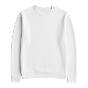 <b>Men</b> White French Terry Sweatshirt 100% Luxury Organic Cotton Pre Shrunk GOTS Certified Premium Classic Fit Pullover Sweater - Product Image 1