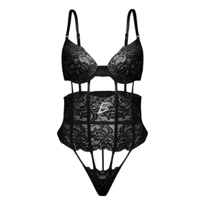 Body Floreale in Pizzo a Vita Alta con Reggiseno e Scollo a V, Sexy, Monopezzo con Perizoma - Product Image 1