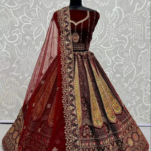 Lehenga Choli Con Dupatta Con Dori Y Parche De Trabajo - Product Image 1
