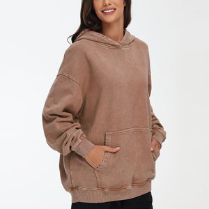 Sudadera con Capucha para Mujer, Diseño Nuevo, Lavado Ácido, Servicio OEM, Ropa Urbana, Sudadera con Capucha Lavada Ácido al por Mayor, Personalizada - Product Image 5