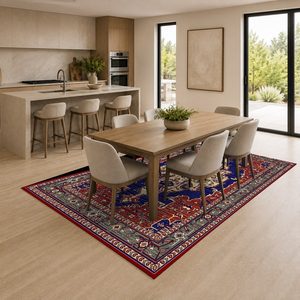 Tapis RUGS DEPOT LXDP-0308 en gros, rouge bordeaux, traditionnel, oriental, imprimé numériquement, lavable en machine, en chenille, antidérapant - Product Image 4