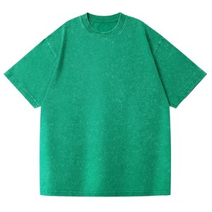 เสื้อยืดคอกลมแขนสั้นสำหรับผู้ชายเสื้อยืดผ้าฝ้ายแบบวินเทจสำหรับ230gsm ฟอกสี - Product Image 6