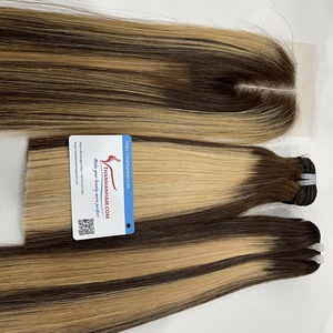 Nuevas Extensiones de Cabello Remy Vietnamita 100% Naturales, Tejido de Cabello Super Double Drawn, Liso, en Color Más Claro, Solo 100g - Product Image 1
