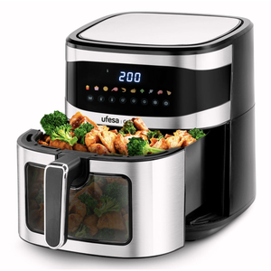 Freidora de Aire Eléctrica UFESA 1700W, Color Negro Cardinal, 6L, Cuadrada, Acero Inoxidable, Sin Aceite, Control Digital Moderno, Operación Alemana - Product Image 1
