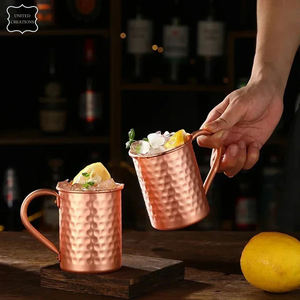 Tasse de voyage Moscow Mule 16oz personnalisée en acier inoxydable de haute qualité avec placage de cuivre et poignée dorée pour le café - Product Image 3