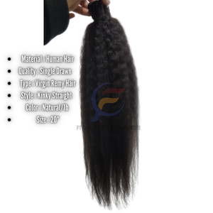 Machine Double Trame Extension de Cheveux 100 Humain Vierge Remy Cheveux Cuticule Alignés Crépus Droite Paquets de Cheveux Bruts - Product Image 2