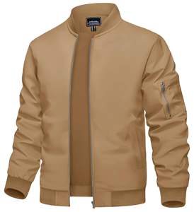 <b>Mens</b> Classic Bomber <b>Jacket</b> Stand Hooded Front Zipper Waterproof Quick Dry Soft Inner Lining Casual Daily Wear Travel Outdoor - Product Image 1