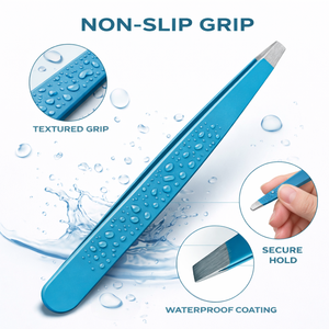 MANAN INSTRUMENTS Pinzas para Cejas Profesionales de Acero Inoxidable de Primera Calidad, Punta Inclinada, Antiestáticas, Duraderas, Color Azul Clásico - Product Image 6