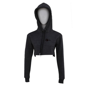 Stylish New Women's 2-Piece Tracksuit Set Custom Logo <b>Crop</b> <b>Tops</b> Hooded Jogging Sweatsuit with Front Logo - Product Image 1