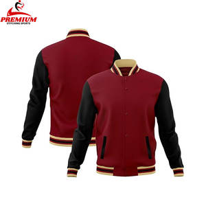 OEM Varsity Jacket Stand Vintage Ropa de invierno Logotipo personalizado bordado de cuero de béisbol Bomber Jacket - Product Image 2