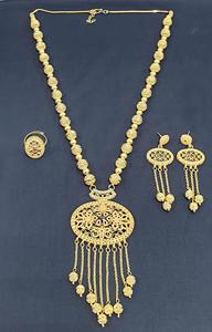 African Collection 2GRM Dubai 24KT <b>Gold</b> Plated New Arabian Designs Synthetic Ruby Stones fixed pendent <b>Necklace</b> - Product Image 5