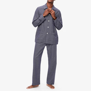 Nouveau style printemps et automne à manches longues Couple pyjamas couleur unie revers femmes vêtements de nuit vêtements de maison grande taille hommes costume de nuit - Product Image 2