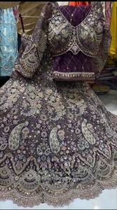 เครื่องแต่งกายเจ้าสาวที่สวยงาม lehenga choli สำหรับผู้หญิงดีไซน์แบบดั้งเดิมงานปักพร้อม dupatta พร้อมส่งสำหรับงานแต่งงาน - Product Image 3