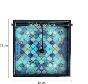Moroccan Design Square MDF Tissue Tray Holder with 1 Compartment Decorative Handcrafted Tissue Organizer <b>Box</b> for Home, Office - Product Image 3