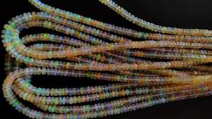 Super qualité opale éthiopienne multi feu facettes Rondelle grande taille perles prix de gros Welo blanc opale beignet collier de perles - Product Image 6