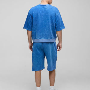 Shorts de sport d'entraînement d'été pour hommes nouvelle mode respirant lavage à l'acide imprimé décontracté Jogging Shorts motif solide - Product Image 6