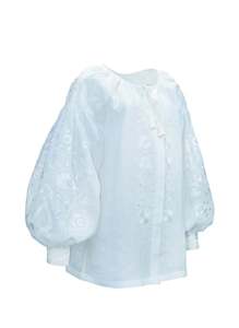 2025 elegante Top blanco con bordado de flores grandes verano tejido elegante moda mujeres blanco puro algodón bordado Top OEM ODM - Product Image 3