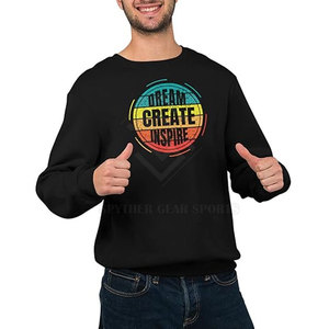 Sweat-shirts pour hommes personnalisés avec logo imprimé, en molleton uni, coupe classique, col rond, respirants et écologiques, pour l'hiver - Product Image 2