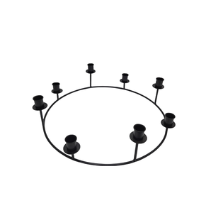 Nouvelle arrivée fer porte-avent couleur noire pour l'éclairage de noël décoration bougeoir fait à la main en gros en vrac - Product Image 5