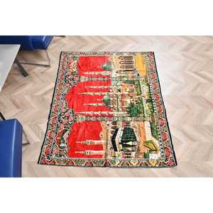 4x5.2 ft Turkish Accent Vintage <b>Red</b> Ombr Eco-Friendly Medium Pile <b>Wool</b> Patchwork Rug with Latex Backing - Product Image 4