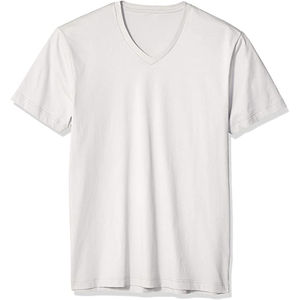 Vente en gros de t-shirts simples en coton de haute qualité pour hommes, t-shirts basiques, t-shirts à col en V avec logo personnalisé - Product Image 2
