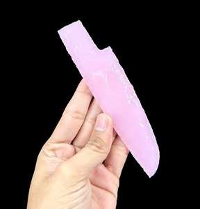 Artesanía Cuchillo de cristal de cuarzo rosa Kanpping Hoja de fantasía con muescas Cuchillo de cristal tallado a mano Dagas Wicca Regalo Eliminar la negatividad - Product Image 4