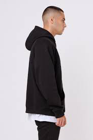 Sweat-shirt à capuche noir à manches découpées, sweat-shirt ample pour femme - Product Image 5