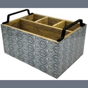 กล่องเก็บอุปกรณ์ครัวอเนกประสงค์ลายเคลือบโมเดิร์น พร้อมที่จับ สำหรับจัดเก็บช้อนส้อมบนโต๊ะอาหาร - Product Image 1