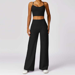 Flare Split Hem Leggings para mujer Control de barriga Leggings de entrenamiento Scrunch Bootcut Gym Yoga Pantalones Cintura elástica Yoga Leggings - Product Image 2