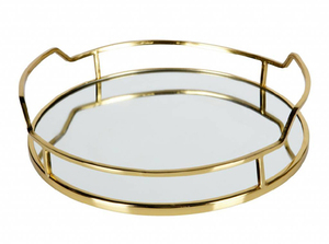 Plateau de service en métal chocolat brillant poli, design exclusif pour la décoration de table de fête de mariage, service de traiteur - Product Image 4