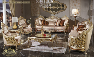 Royal Look High Carved Living Room <b>Sofa</b> Set Antique Style Hand Carved <b>7</b> <b>Seater</b> <b>Sofa</b> Set European Style Hand Carved Living Room - Product Image 5