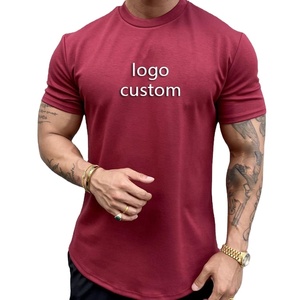 Venta al por mayor de alta calidad de encargo 250gsm pesado de algodón de los hombres de gran tamaño camiseta elegante informal disponible Streetwear colores - Product Image 4