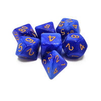Ensemble de dés de jeu de rôle en acrylique polyédrique avec logo personnalisé fait main, ciel étoilé