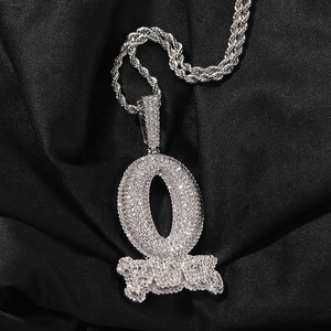 Hip Hop Rapper Jewelry Iced Out Letter <strong>Pendant</strong> Necklace Fully Lab Diamond O BLOCK Gold <strong>Silver</strong> Plated Charm <strong>Pendant</strong> for <strong>Men</strong> Women - Product Image 4