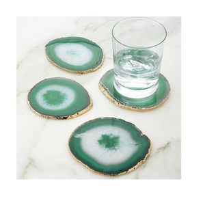 Decorative Fancy Marvelous Irregular Shape <b>Coaster</b> Wholesale Stylish Customized logo Print Agate Stone Table <b>Coasters</b> - Product Image 4