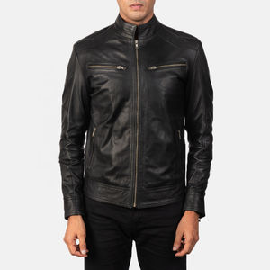 Chaqueta de cuero Bomber 2025 para hombre en marrón, chaqueta de cuero de oveja personalizada para hombre, chaqueta de cuero acolchada - Product Image 2