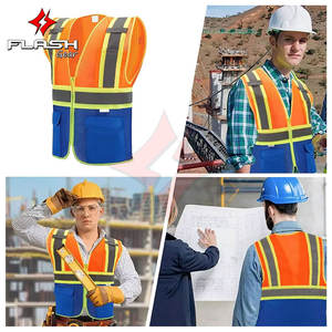 Chaleco de Trabajo Reflectante de Alta Visibilidad, Impermeable, con Múltiples Bolsillos, ANSI Clase 1, para Hombre, con Logotipo Personalizado (Poliéster/Algodón) - Product Image 5