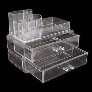 Acrylic Cosmetic <b>Makeup</b> Organizer Storage <b>Box</b> - White - Product Image 3