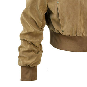 Blouson bomber vintage en daim respirant et coupe-vent pour femme, avec logo personnalisé, matelassé, motif uni, pour toutes les saisons - Product Image 3