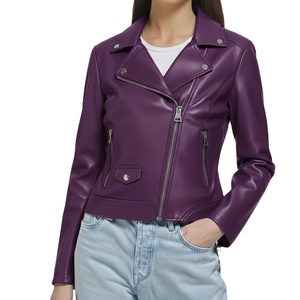 Chaqueta de Invierno de Cuero Premium para Mujer, Cuello Alto, Cierre de Cremallera, Talla Única, Diseño Personalizado, Nuevo Estilo, Cuero Genuino - Product Image 5
