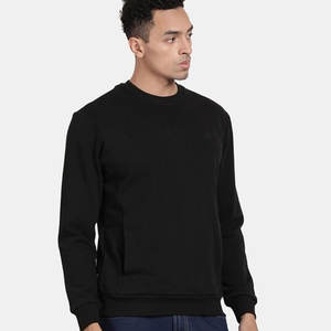 Venta al por mayor sudadera térmica para hombres diseño único con cuello redondo transpirable 100% algodón patrón sólido para el calentamiento de otoño - Product Image 5