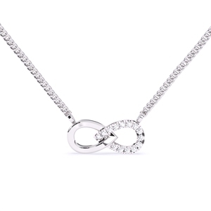 สร้อยคอจี้เพชรโมอิสศาสนาแบบอินฟินิตี้สร้อยคอทองคำขาวชุบสีเหลืองทองงานหมั้นงานแต่งงานของขวัญที่ดี - Product Image 3