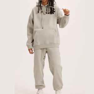 Chándal de felpa francesa para hombre, conjunto de sudaderas y pantalones de chándal de gran tamaño de algodón 100% Unisex, chándales en blanco personalizados para mí - Product Image 2