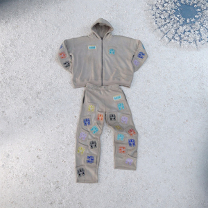 ชุดวอร์มผู้ชายผ้าคอตตอน 100% หนานุ่ม ยี่ห้อ Custom Vendor ปักลาย ตัดเย็บแบบ Acid Wash สีพื้น - Product Image 1