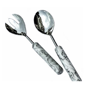 Juego de utensilios de cocina hechos a mano de madera de mango de 12 pulgadas, herramientas únicas para ensalada Kitchenwar, Incluye servidor de ensalada de madera, Juego de 2 - Product Image 4