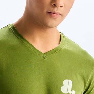 เสื้อยืดคอกลมสีพื้นเรียบง่าย แขนสั้น ขายส่ง เสื้อยืดคอกลมแขนสั้นผู้ชาย ผ้าฝ้าย 100% ไม่มีลาย - Product Image 4