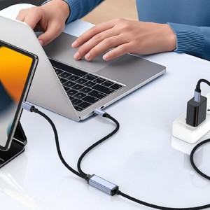 100W Kép USB C Để C Cáp 2 Trong 1 Sạc 4ft Nhanh Chóng Sạc Giao Hàng Điện Cho Macbook Pro iPhone 17 16 15 Galaxy S25 - Product Image 5