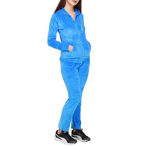 Survêtements de sport 2 pièces avec logo personnalisé ensemble de jogging Survêtement en velours à capuche survêtement en velours pour femme respirant - Product Image 4